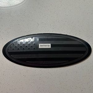 12 inch Front Grille Tailgate Rear Aluminum Overlay American Black Flag Emblem